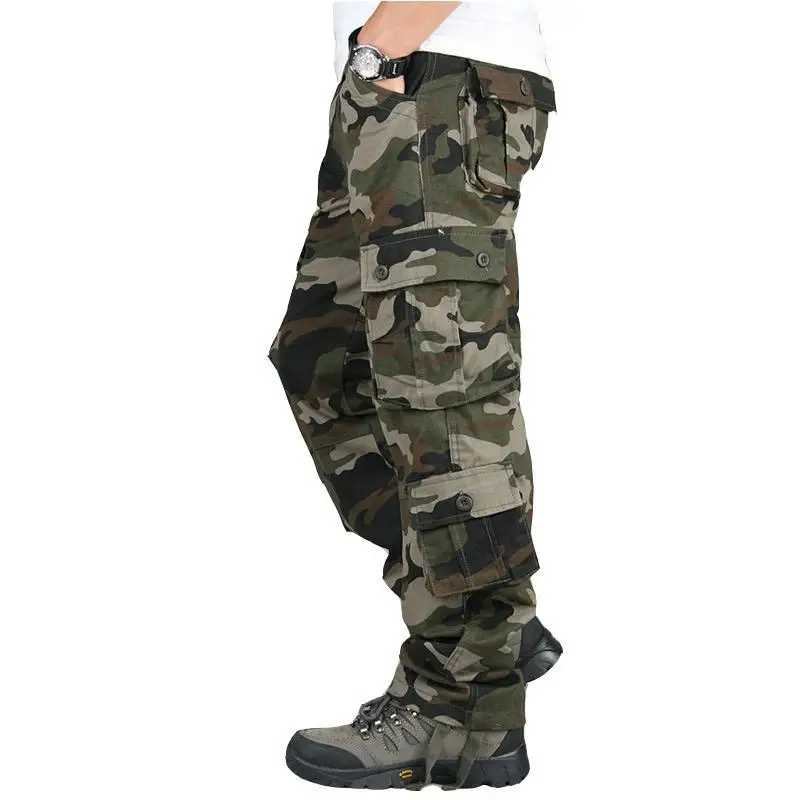 Men's Tactical Camouflage Overalls High-Quality Cotton Multi-Pocket Trousers Sports Training Casual Work Pants - Image 4