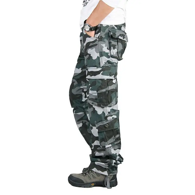 Men's Tactical Camouflage Overalls High-Quality Cotton Multi-Pocket Trousers Sports Training Casual Work Pants - Image 5