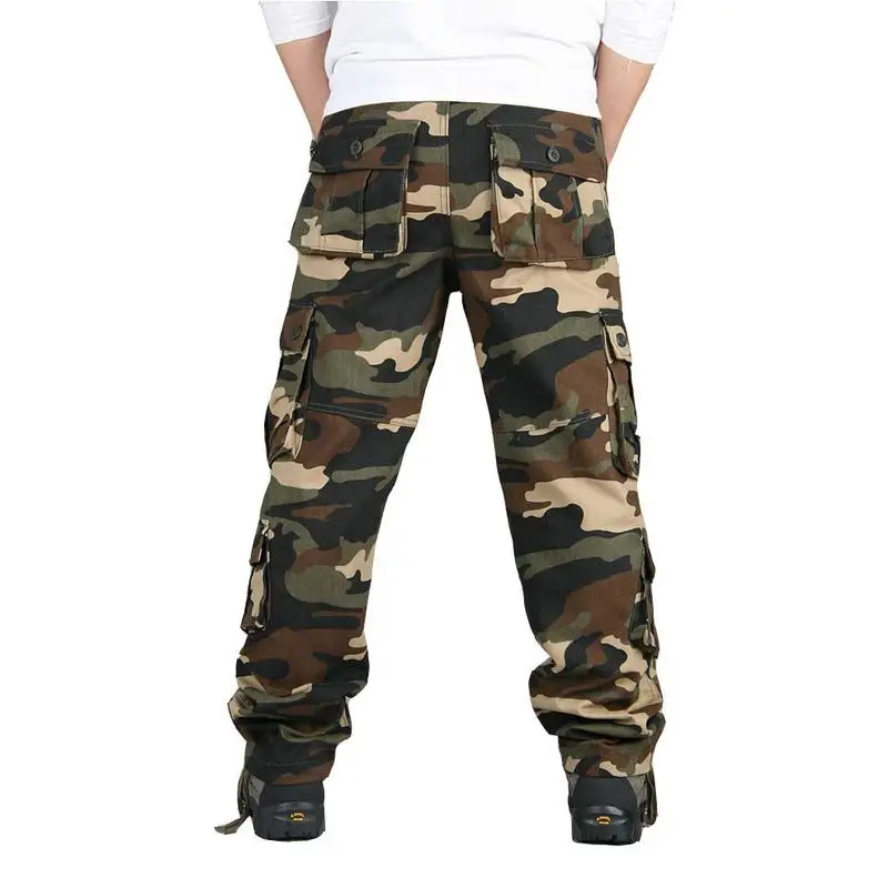 Men's Tactical Camouflage Overalls High-Quality Cotton Multi-Pocket Trousers Sports Training Casual Work Pants - Image 3