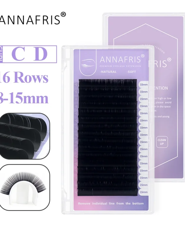 ANNAFRIS 16Rows C D DD Curl Individual Faux Mink Matte Eyelashes Extension Natural Soft Premium Classic Volume Lashes Maquiagem