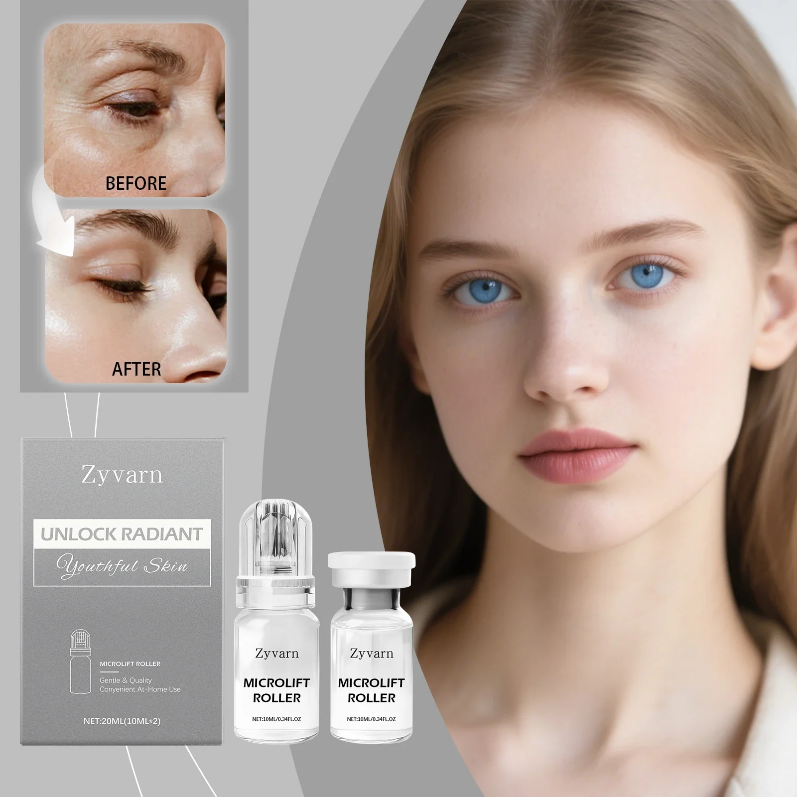 01Radiant Flawless Skin Micro Infusion Serum Kit - At Home Facial System Beauty Tool Skin Care for Face | 0.25MM Needle - Image 2