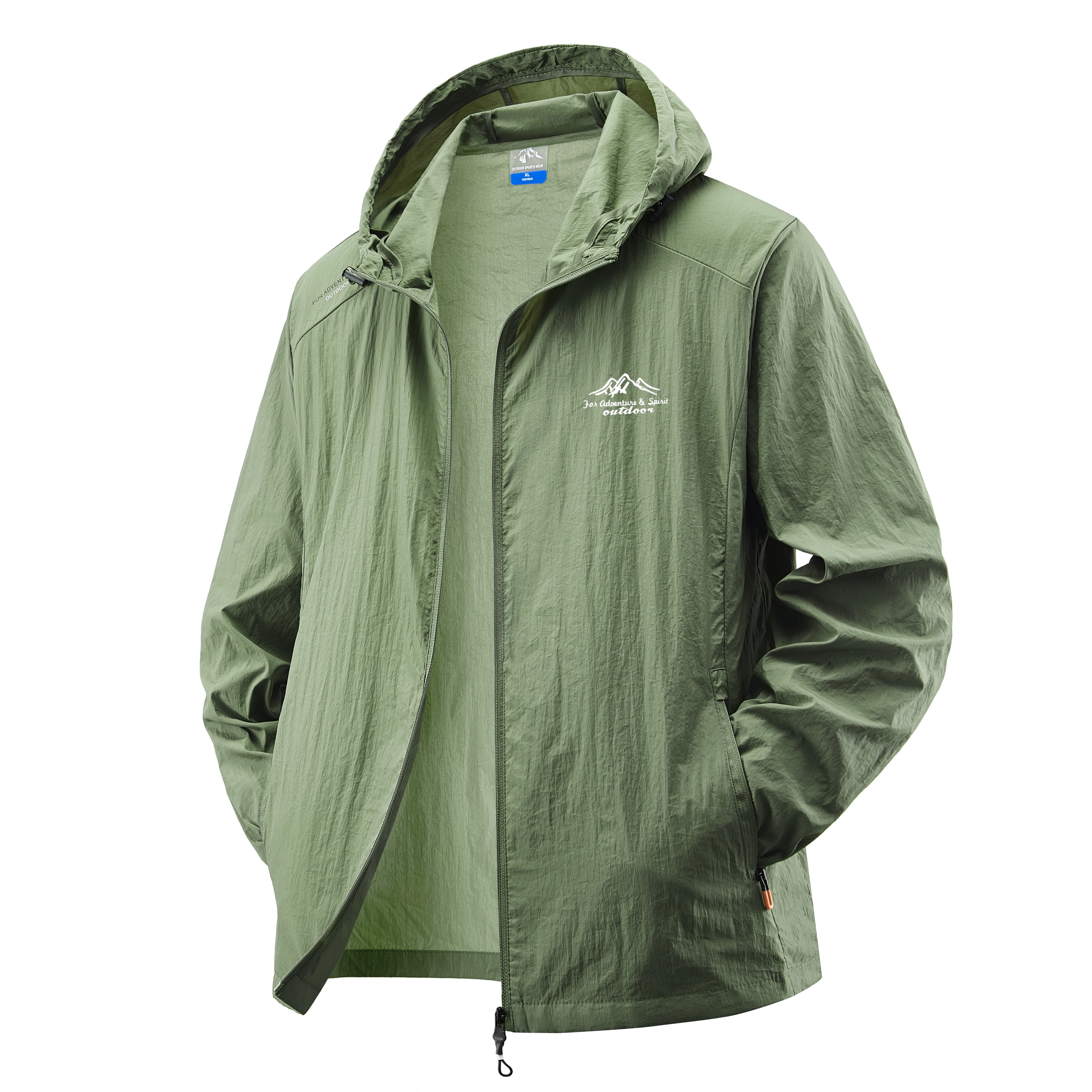 Summer Men's UPF 50+ Sun Protection Jacket - Lightweight Outdoor Windbreaker with Hood Breathable & Quick-Dry for Hiking Running - Image 4