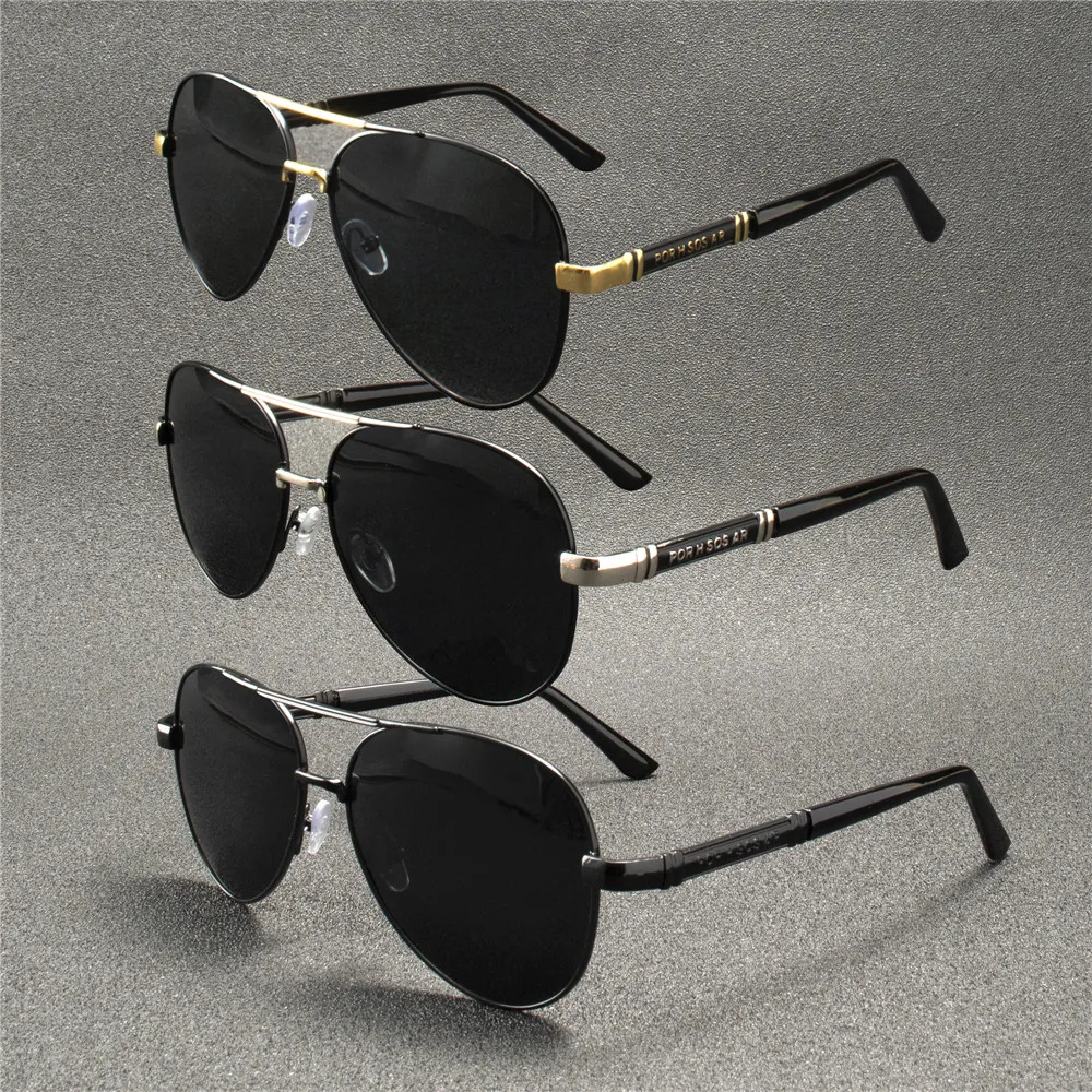 3PCS Polarized Sunglasses Men Metail Frame Quality Sun Glasses Brand Design Male Glasses Fishing Driving Goggles