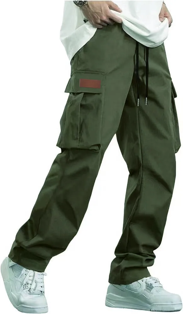 2026Mens Casual Jogger Pants Relaxed Fit Cargo Pants Drawstring Sweatpants Hiking Outdoor Twill Sport Pants - Image 5