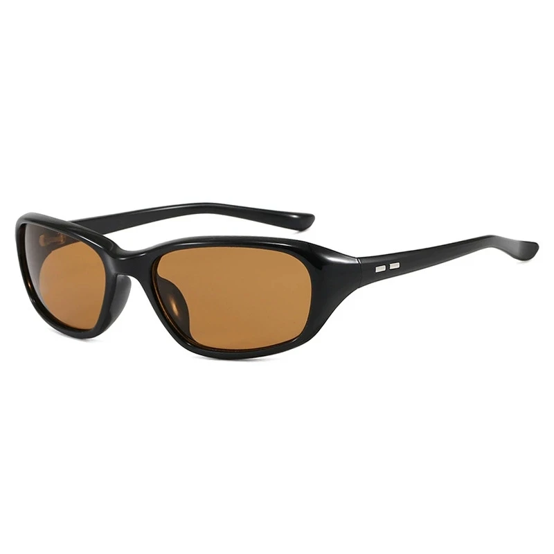 Y2K Retro Sport Sunglasses for Women Men Brown Lenses Vintage 90s Wrap Around UV400 Protection Cycling Windproof Sun Glasses - Image 4