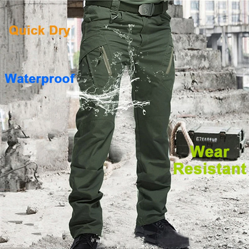 Asian Size Men City Pants Cargo Trousers Multi-pocket Waterproof Wear-resistant Casual Training Overalls Clothing - Image 4