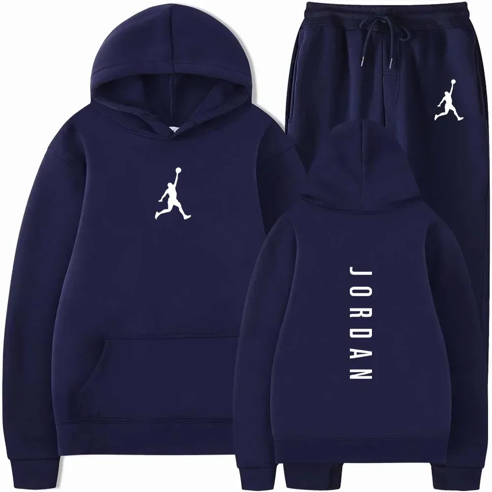 Men's 2025 high-quality sportswear sweatshirt + sweatpants fashionable sportswear sweatshirt set for spring and autumn