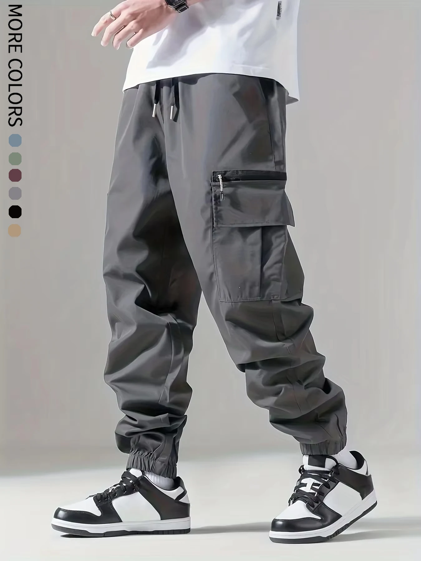Men's Cargo Pants, Thin Trousers, Comfortable and Breathable, Outdoor Casual, Wearable, Running, Cycling, Multi-pocket 004 - Image 3