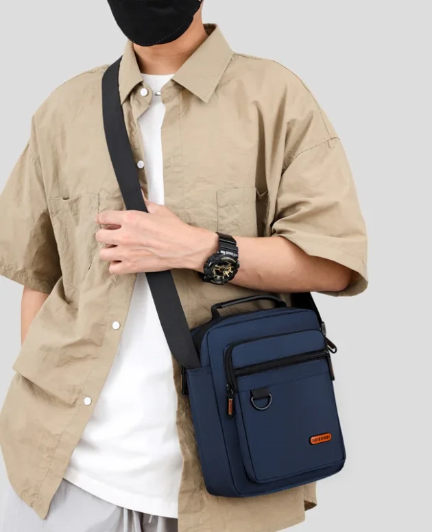 Men's Shoulder Bag Business Leisure Large Capacity Portable Handbag Multi Layer Waterproof Summer Male's Crossbody Bags