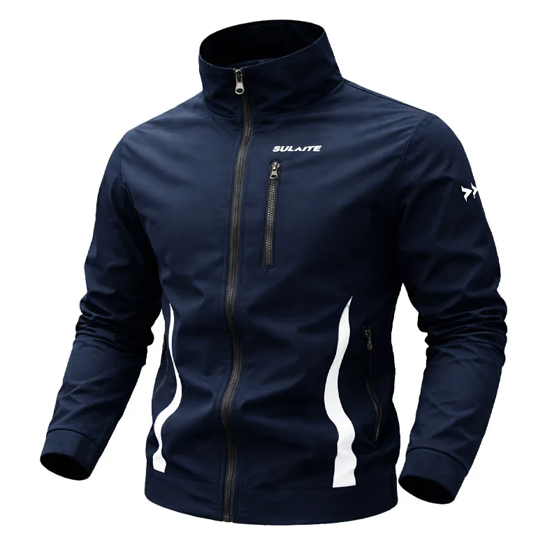 Men‘s Jacket Casual Stand Collar Jacket Spring Summer Lightweight Windbreaker Bomber Jacket Sportswear Breathable Coat Clothing