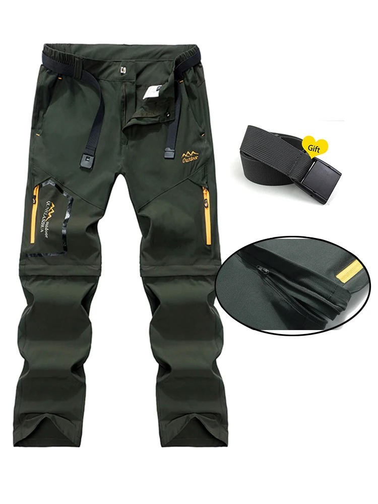 Mens Hiking Convertible Pants Camping Water Repellent Lightweight Quick Dry Zip Off Fishing Outdoor Cargo Work Trekking Trousers - Image 6