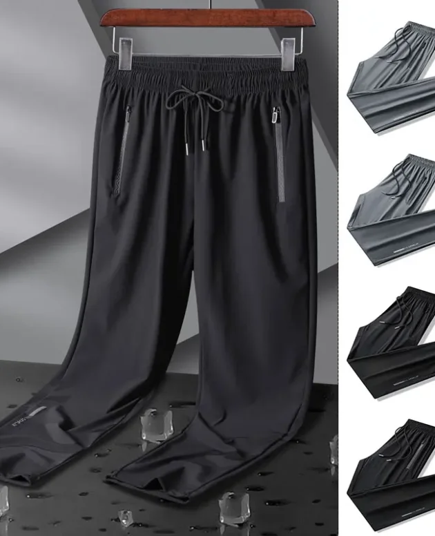 Running Pants Reflective Quick Dry Summer Jogging Trousers Men Gym Thin Cool Male Fishing Hiking Sports Long Pants Breathable
