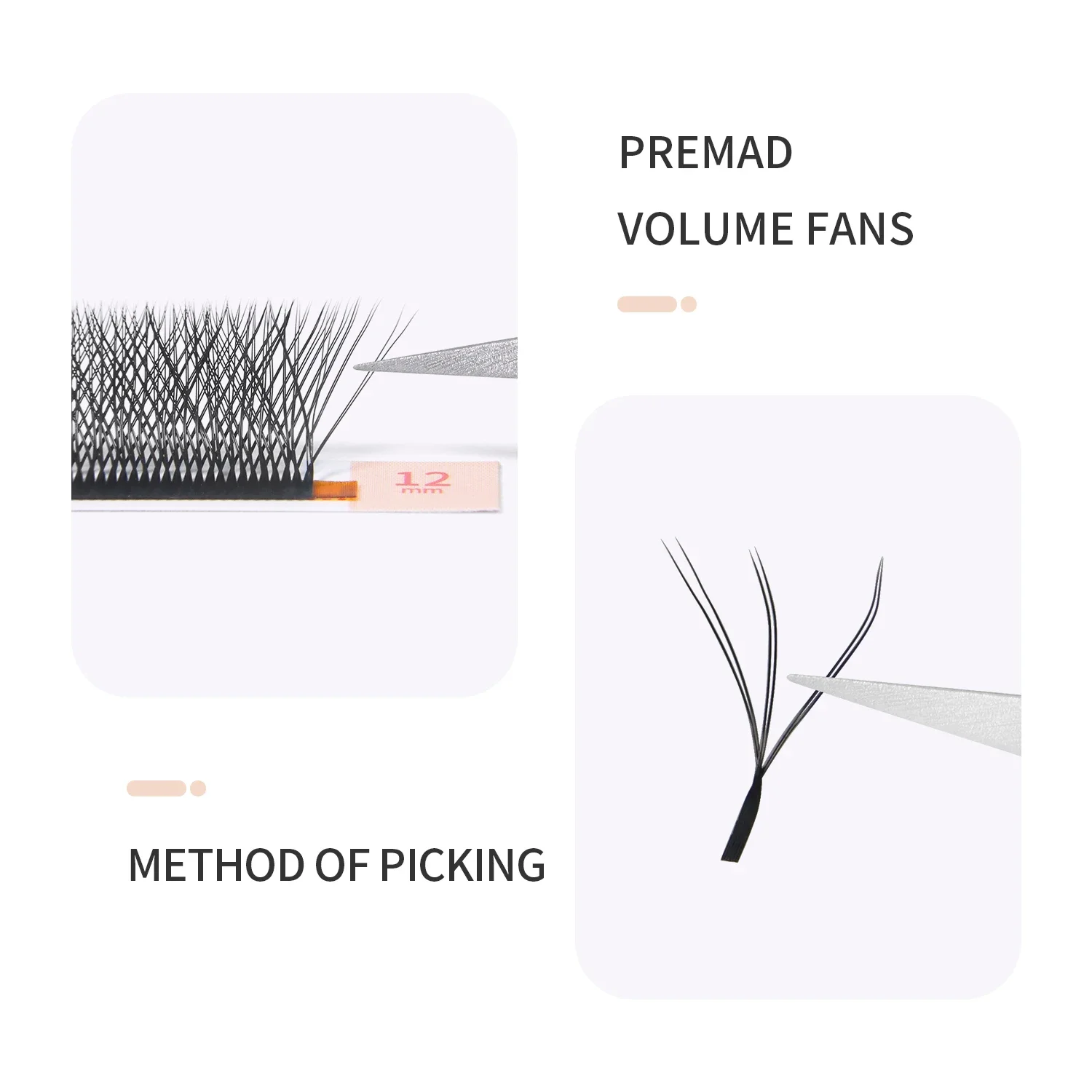 GLAMLASH 2tips 3D W Shape Lashes Extension Premade Volume Fan Eyelashes W Style Shaped Lash Makeup Supplies Natural EyeLash - Image 3
