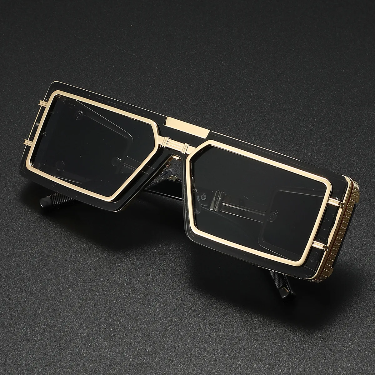 Punk Sunglasses Men Square Sun Glasses Designer T-show Party Eyewear Unisex Fashion Heavy Metal Luxury Shades - Image 3