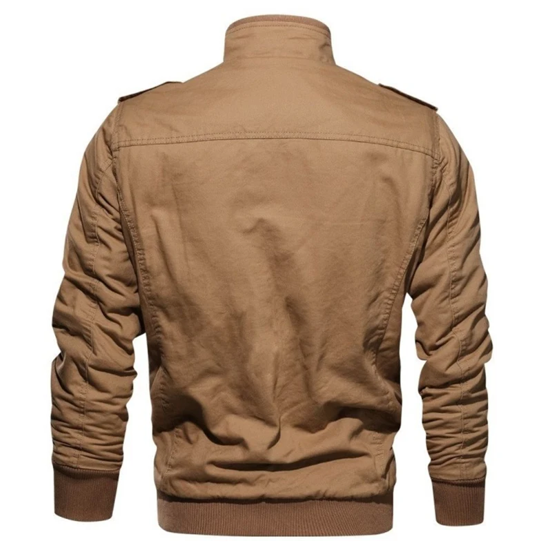 2024 Men's Tactical Jacket Autumn Winter Fleece Tactical Jackets Men Casual Multiple Pockets Windproof Outdoor Workwear Coat - Image 4