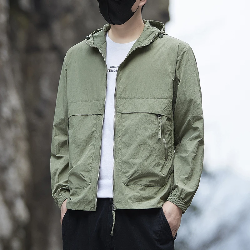 UPF50+ UV Protection Jacket Men Quick Dry Windbreaker Outdoor Sun-Protective Thin Hiking Fishing Cycling Hooded Sport Coats Men - Image 5