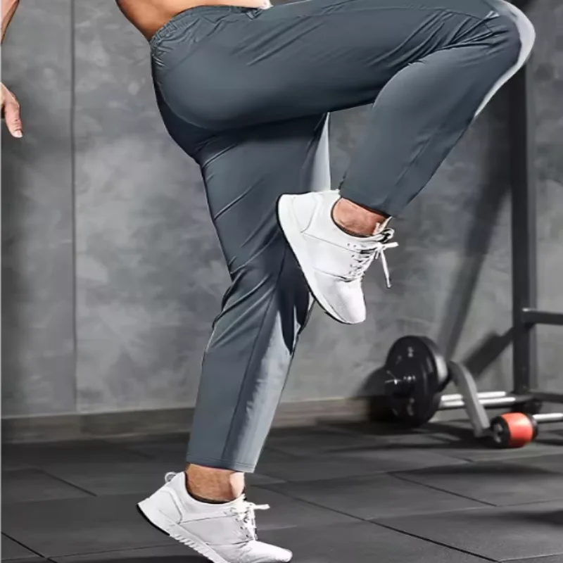 Men's Fitness Pants Zippered Pockets Stretch Sports Pants Running Daily Wear Casual Pants Jogger Man Football Fishing Gift Gym - Image 3
