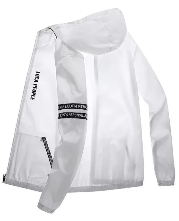 Summer Sun Protection Clothing Men's Casual Waterproof Quick-drying Bicycle Hooded Jacket Plus Size Hiking Thin Skin windbreaker
