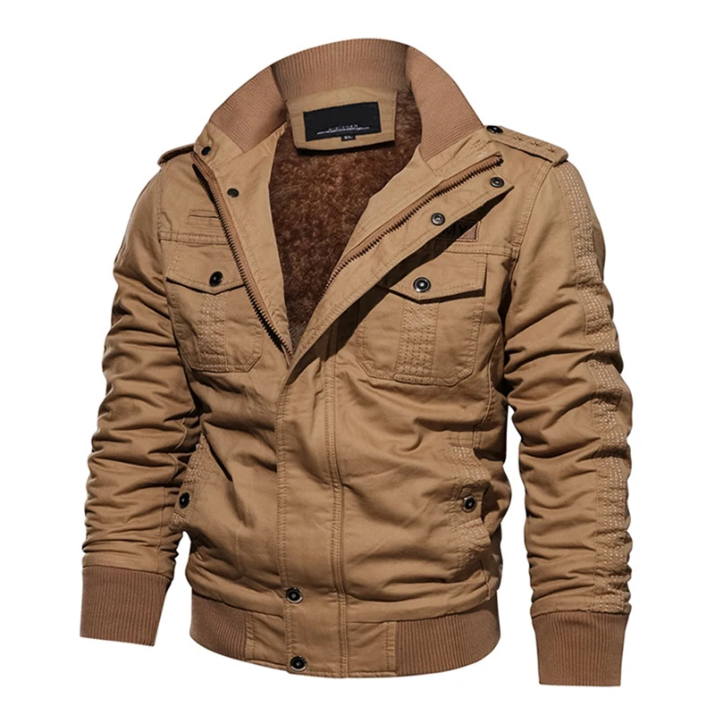 2024 Men's Tactical Jacket Autumn Winter Fleece Tactical Jackets Men Casual Multiple Pockets Windproof Outdoor Workwear Coat - Image 2