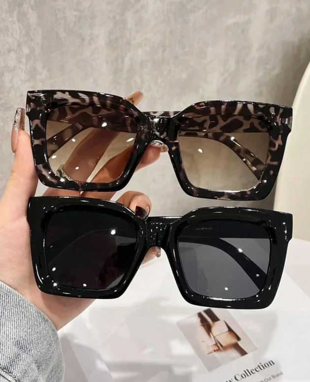 1/2Pcs Retro High-Quality Square Large-Frame Fashion Glasses, Suitable for Both Men and Women, Ideal for Driving and Daily Wear