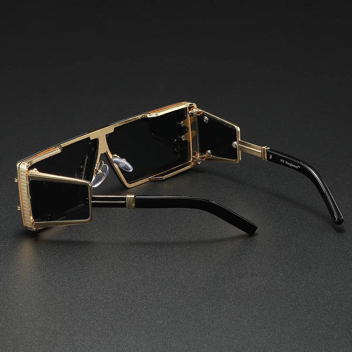 Punk Sunglasses Men Square Sun Glasses Designer T-show Party Eyewear Unisex Fashion Heavy Metal Luxury Shades - Image 4