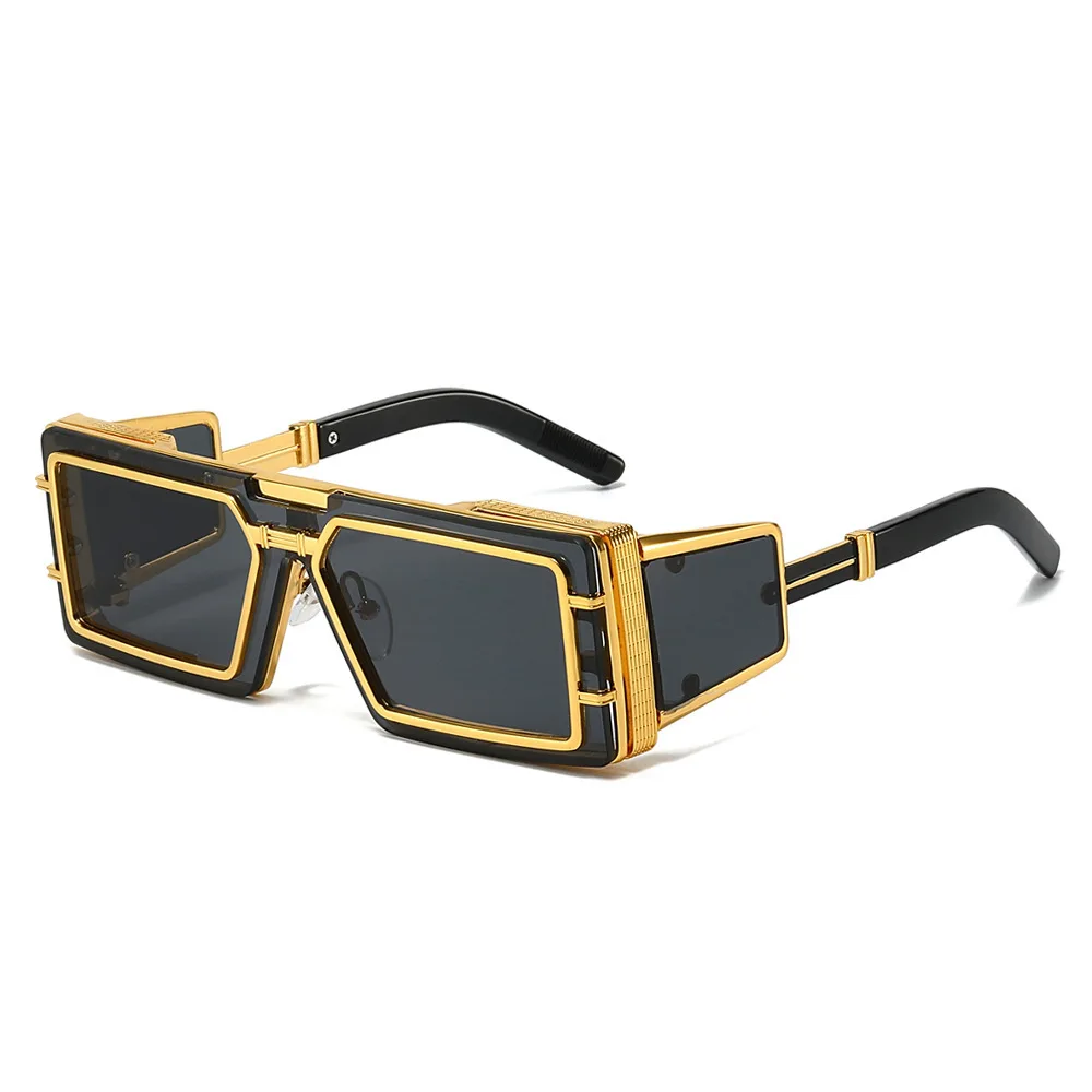 Punk Sunglasses Men Square Sun Glasses Designer T-show Party Eyewear Unisex Fashion Heavy Metal Luxury Shades - Image 5