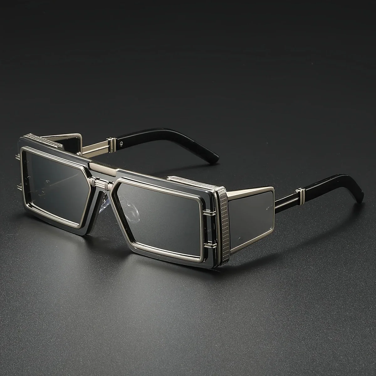 Punk Sunglasses Men Square Sun Glasses Designer T-show Party Eyewear Unisex Fashion Heavy Metal Luxury Shades - Image 6