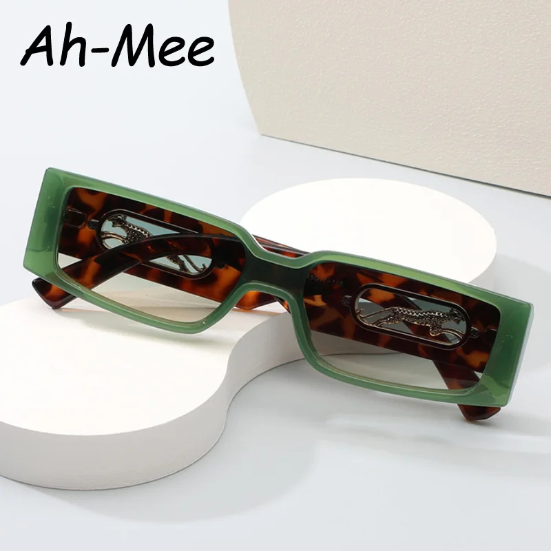 Rectangle Luxury Brand Sunglasses Women Leopard Square Sun Glasses Men Punk Eyeglasses Shades UV400 - Image 2