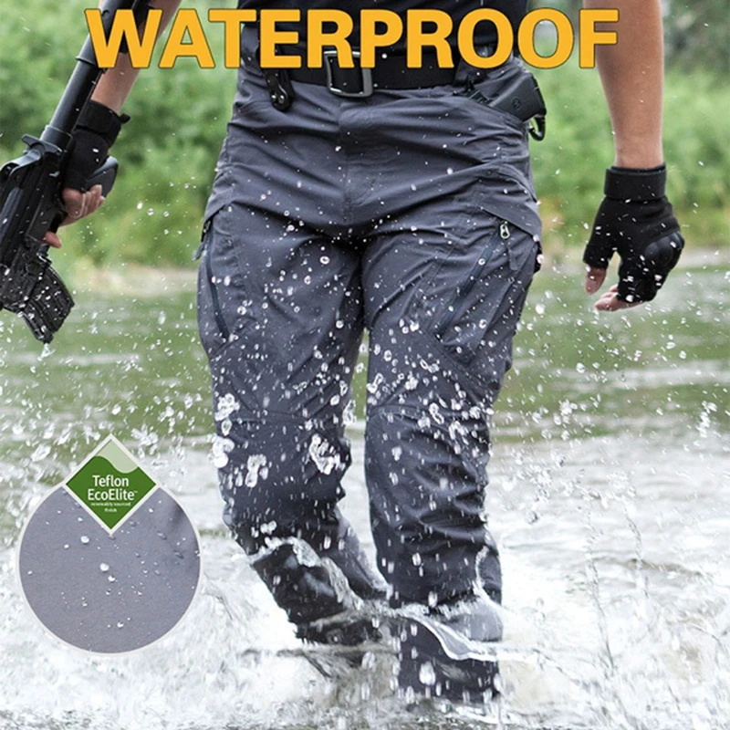 Asian Size Men City Pants Cargo Trousers Multi-pocket Waterproof Wear-resistant Casual Training Overalls Clothing - Image 2