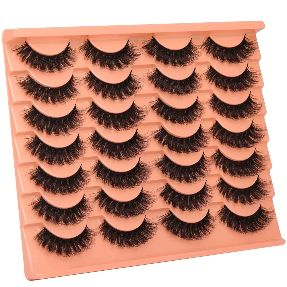 14 Pairs Natural Look False Eyelashes Thick Fluffy Faux Mink Lashes Pack Cat Eye Lashes that Look Like Extensions Black - Image 6