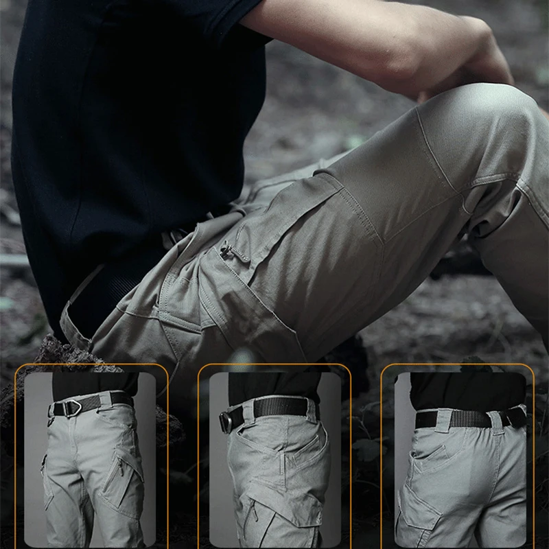 Asian Size Men City Pants Cargo Trousers Multi-pocket Waterproof Wear-resistant Casual Training Overalls Clothing - Image 3