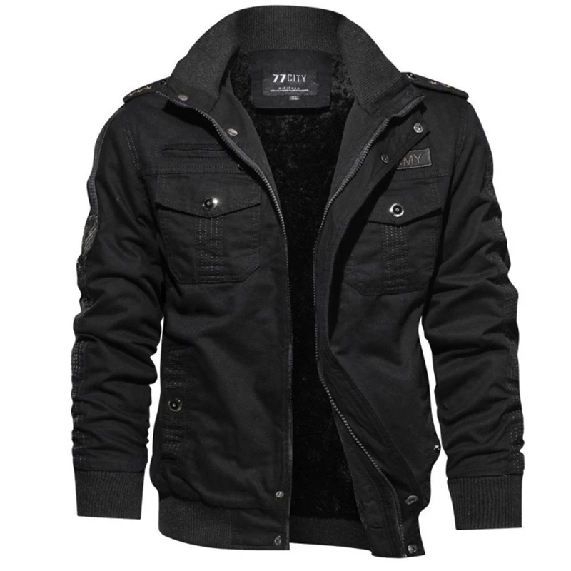 2024 Men's Tactical Jacket Autumn Winter Fleece Tactical Jackets Men Casual Multiple Pockets Windproof Outdoor Workwear Coat - Image 3