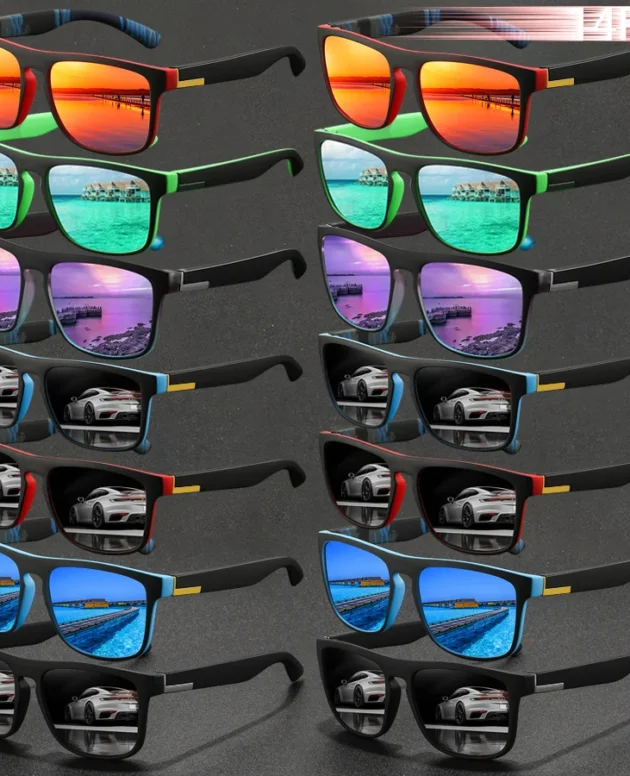 14 PCS Fashion Vintage Square Sunglasses Men Women Fishing Driving Man Luxury Brand Designer Sun Glasses Retro Eyewear UV400
