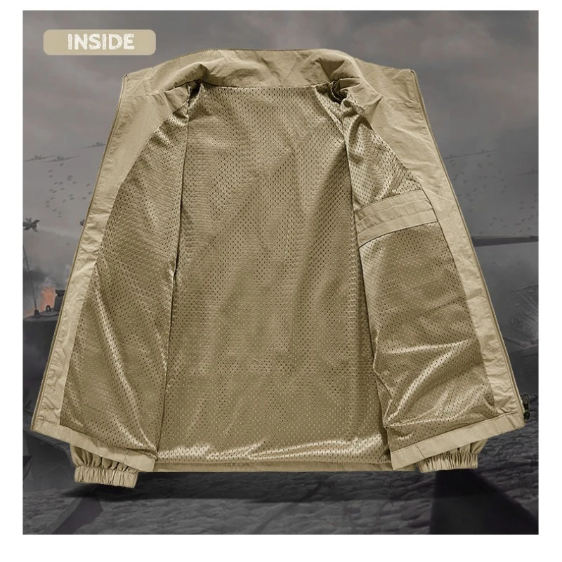 Men's Lightweight Packable Windbreaker Jacket 100% Polyamide Nylon Breathable Outdoor Sports Sun Protection Coat 2026 - Image 3