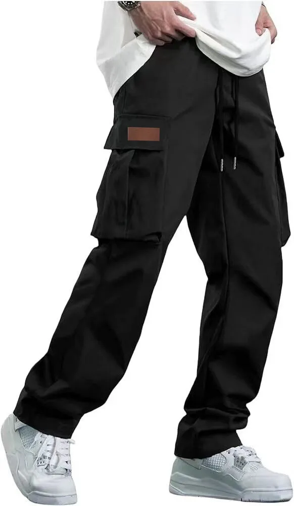 2026Mens Casual Jogger Pants Relaxed Fit Cargo Pants Drawstring Sweatpants Hiking Outdoor Twill Sport Pants - Image 6