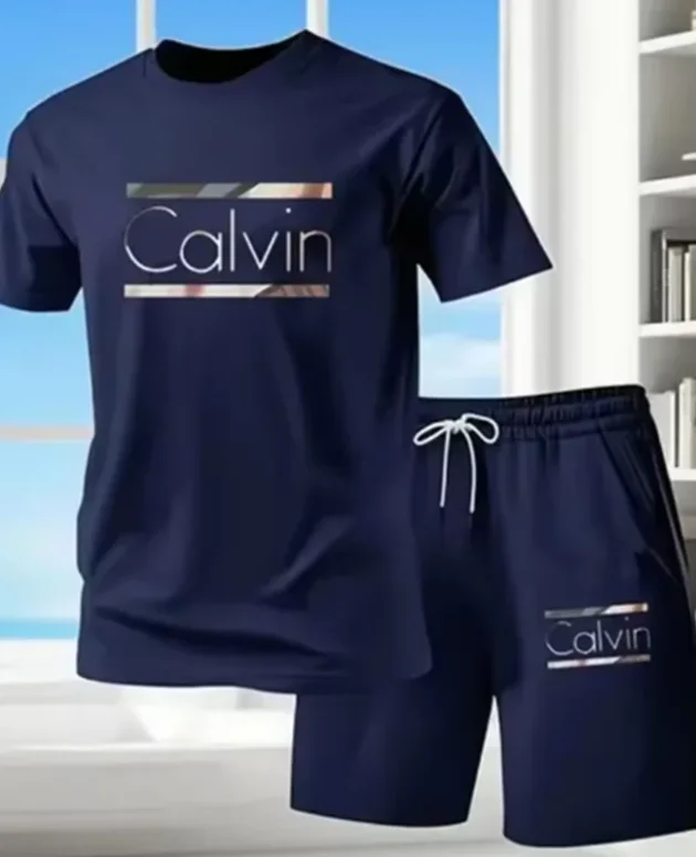 2026 New Fashion Casual T-shirt Shorts Two-piece Set 3D Letter Printing Men's Summer Outdoor Wear Suit