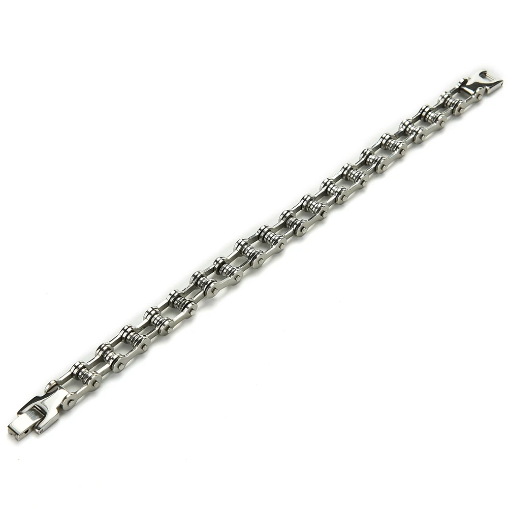 Fashion Men Women Biker Bicycle Motorcycle Chain Bracelet Bangle Punk Stainless Steel Bracelet Men Bangle 8.5" - Image 5