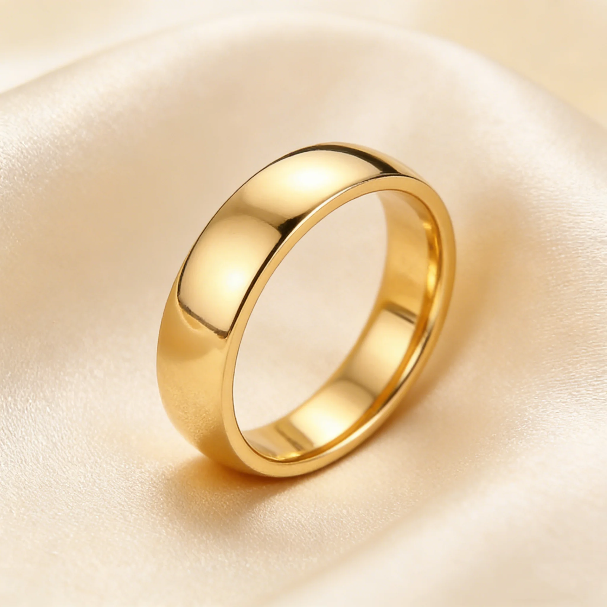 Gold Color Wedding Band Engagement Stainless steel Ring for Women Men US Sizes 4 5 6 7 8 9 10 11 12 13 14 15 Free Shipping - Image 2