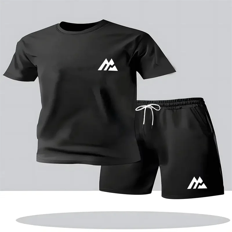Men's Fashion Street Short Sleeve Set Men's Sports Shirt Set Men's Round Neck Short Sleeve Shorts Sports Set 2-piece Set - Image 6
