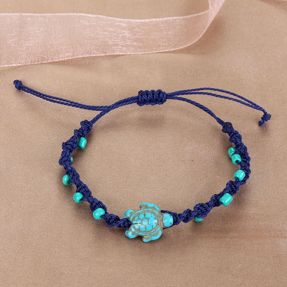 12 Pieces Set Of Shell Turtle Turquoise Woven Bracelet Vintage Men and Women Beach Surfing Friendship Bracelet - Image 3