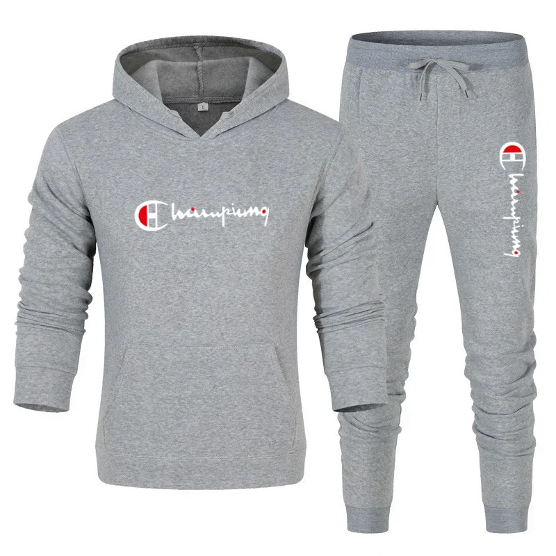 2025 Men's Tracksuit Hooded Sweatshirt+Sweatpants 2 Pcs Sets Sports Suit Casual Jogger Sportswear 2 Piece Male Streetwear Sets - Image 2