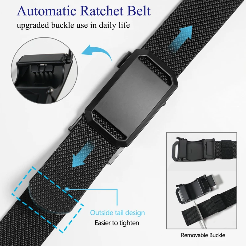 Newest Automatic Buckle Belt Canvas Tactical Waist Belt Durable Casual Outdoor Hunting Golf Adventure Training Pant Belt for Man - Image 3