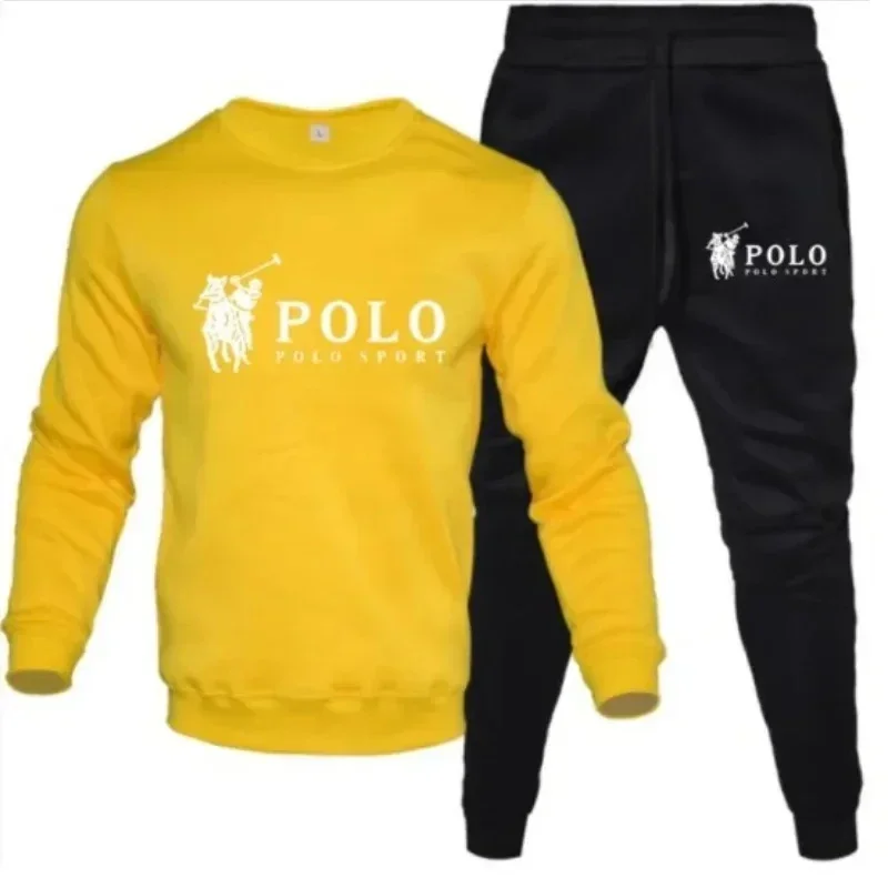 Men's autumn and winter set of round-neck sweatshirts and jogging pants, fashionable for autumn and winter, fitness and casual - Image 5