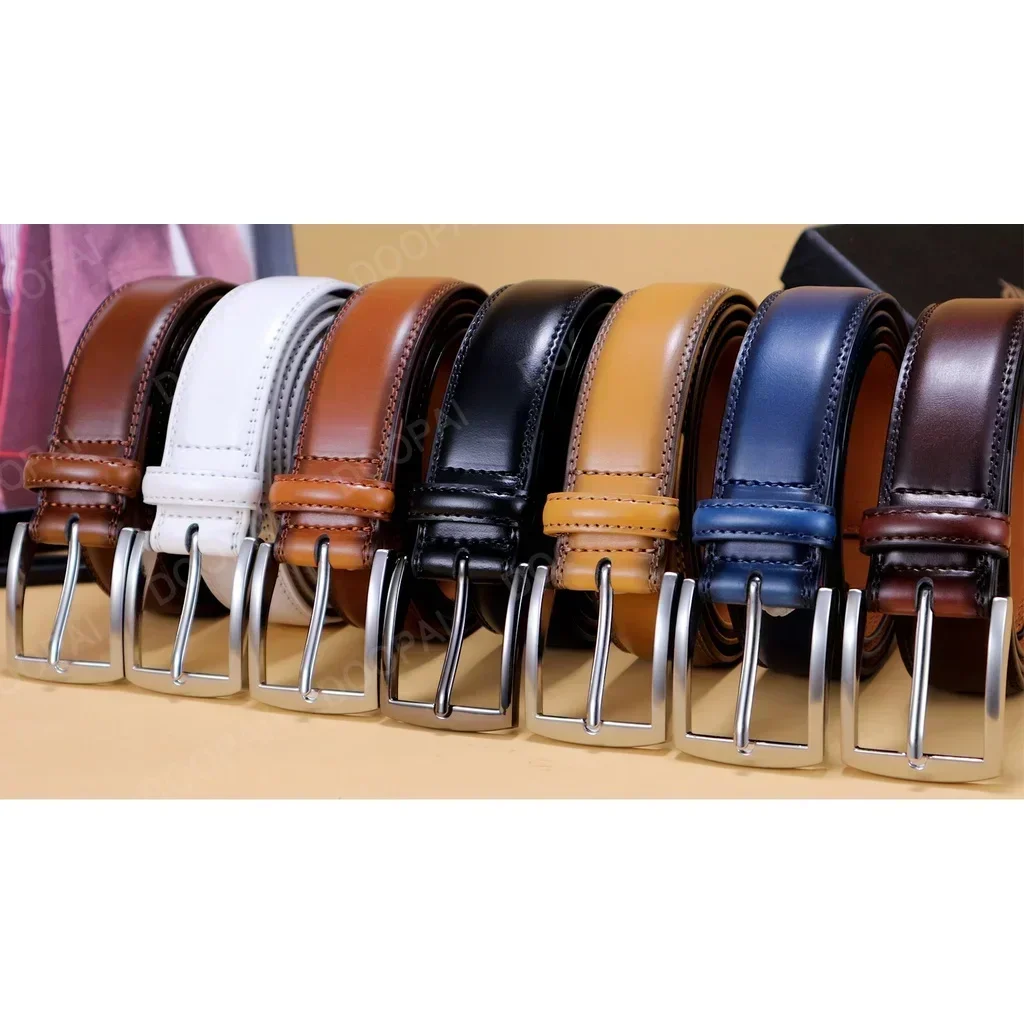 Men's Leather Belt Needle Buckle Belt Trendy New Casual Genuine Leather LONG Large Belts Cowhide Men's Belt Plus Size Men Belts - Image 5