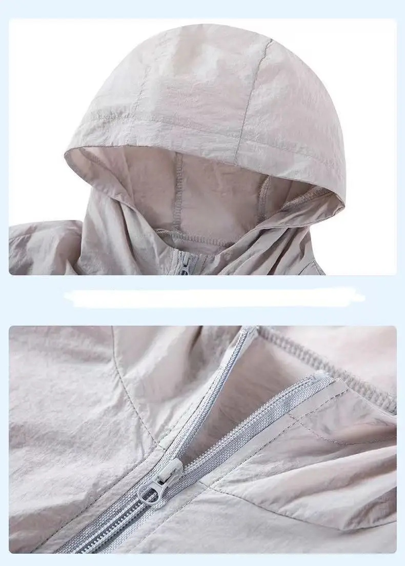 Summer Sun Protection Clothing Men's Casual Waterproof Quick-drying Bicycle Hooded Jacket Plus Size Hiking Thin Skin windbreaker - Image 5