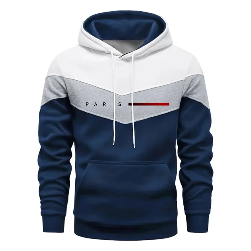 Paris Fashion Men's Hoodies Set Daily Casual Sports Hooded Sweatshirt and Jogger Pants Male Urban Trend Warm Pullover Tracksuit - Image 4