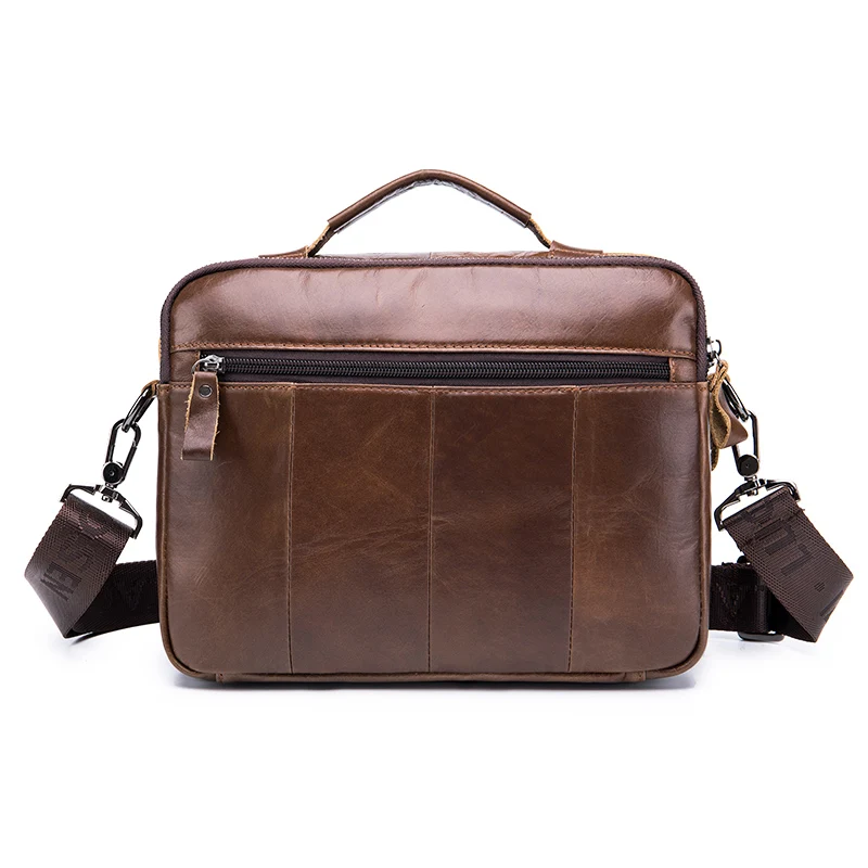 Men's genuine leather shoulder bag, retro top layer cowhide casual crossbody bag, men's crossbody square bag - Image 2