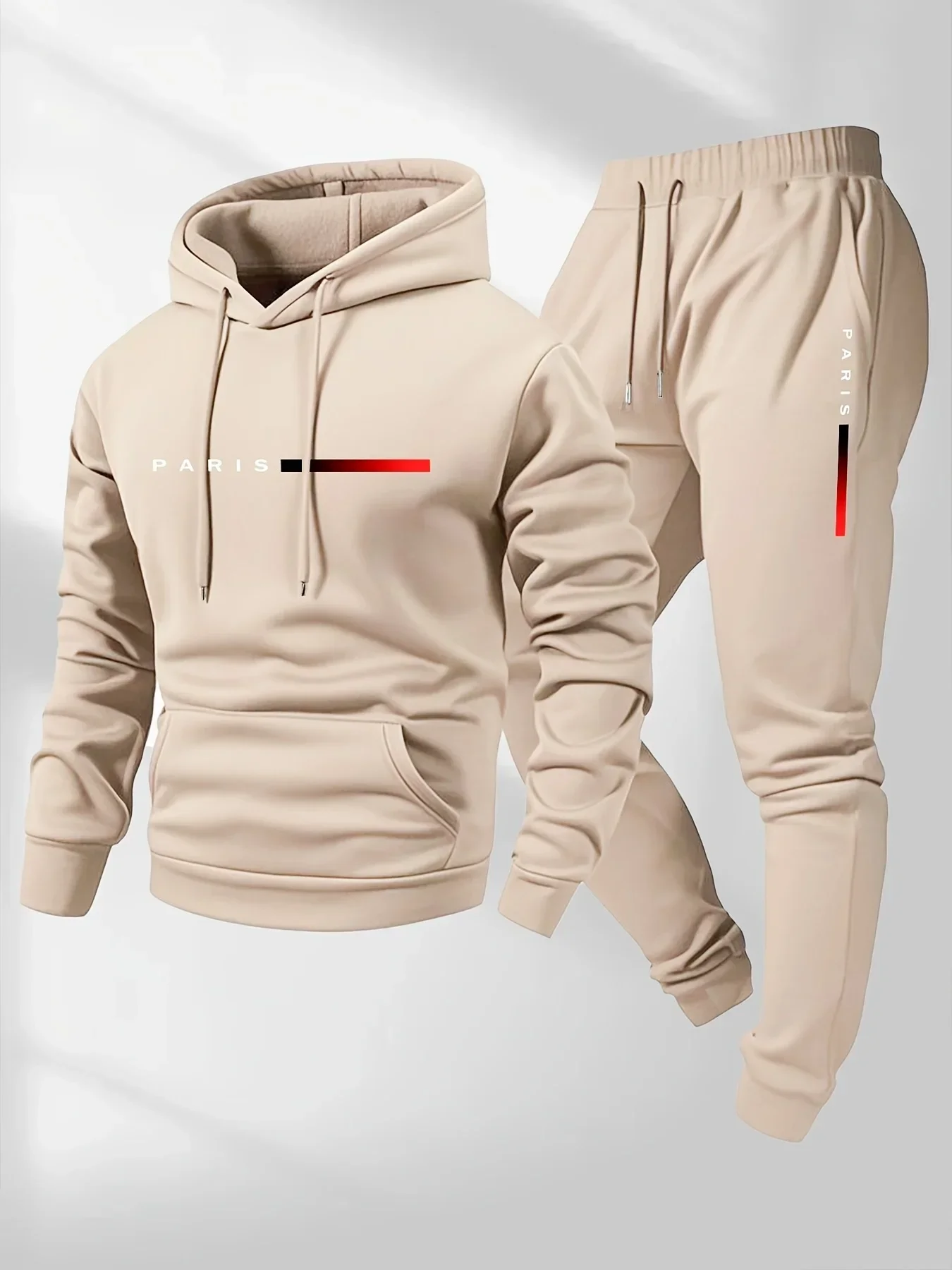 2025 letter printed sportswear set men's hooded sweatshirt long pants set spring and autumn winter warm suit - Image 4