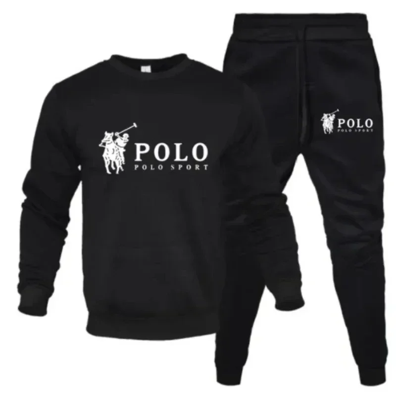 Men's autumn and winter set of round-neck sweatshirts and jogging pants, fashionable for autumn and winter, fitness and casual - Image 3