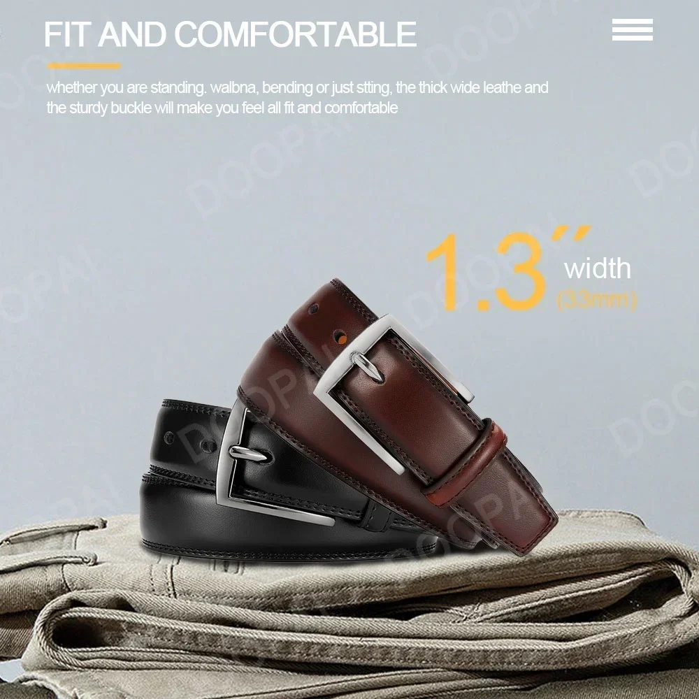 Men's Leather Belt Needle Buckle Belt Trendy New Casual Genuine Leather LONG Large Belts Cowhide Men's Belt Plus Size Men Belts - Image 3